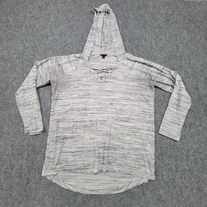 Torrid Hoodie Womens‎ Size 1 Gray Lace Up V Neck Pullover Plus Size Long Sleeve